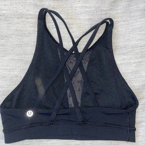 Lululemon High Neck Mesh Front Cross Back Sports Bra Size 4
